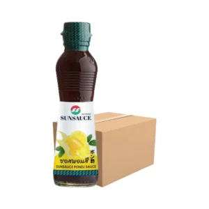 seasoning-1049 SUNSAUCE (ซันซอส) น้ําจิ้มพอนสึ Ponzu Sauce น้ําจิ้มพอนซึ ปอนซึ แบบขวด 190 กรัม 12 ขวด แถมฟรี 1 ขวด (ยกลัง)