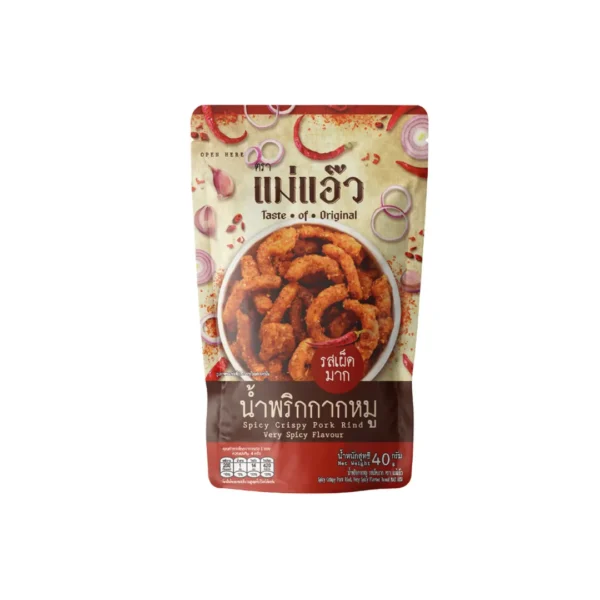 seasoning-1137 แม่แอ๊ว น้ําพริกกากหมู รสเผ็ดมาก 40ก.