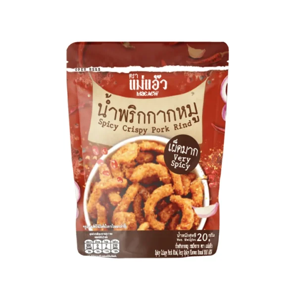 แม่แอ๊ว น้ําพริกกากหมู รสเผ็ดมาก 20ก.