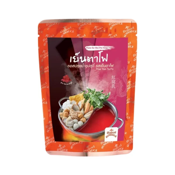 seasoning-1158 SUNSAUCE (ซันซอส) ซอสปรุงน้ําซุป รสเย็นตาโฟ แบบซอง 100 กรัม