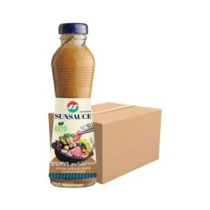 SUNSAUCE (ซันซอส) ซอสงาไม่มีน้ําตาล น้ําจิ้มงาญี่ปุ่น แบบขวด 220 กรัม x12 ขวด แถมฟรี 1 ขวด (ยกลัง)