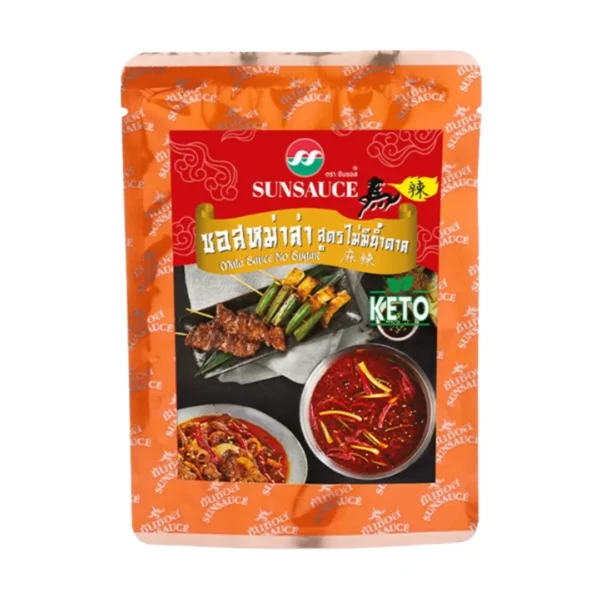 seasoning-1168 SUNSAUCE (ซันซอส) ซอสหม่าล่าไม่มีน้ําตาล ปิ้งย่าง ชาบู ปรุงน้ําซุป รสหม่าล่า ซอง 100 กรัม