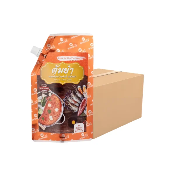 seasoning-1173 SUNSAUCE (ซันซอส) ซอสต้มยําปรุงสําเร็จ ซอง 500 กรัม 12 ซอง แถมฟรี 1 ซอง (ยกลัง)