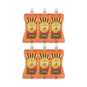 seasoning-1175 SUNSAUCE (ซันซอส) น้ําจิ้มชาบู น้ําจิ้มสุกี้สไตล์ญี่ปุ่น สูตรงา ซอสงา ซอง 150 กรัม(แพ็ค 6 ซอง)