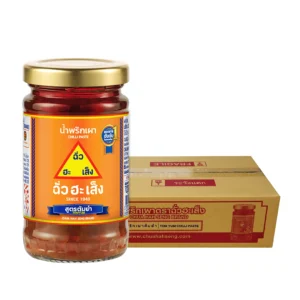 seasoning-1210 ฉั่วฮะเส็ง น้ําพริกเผา สูตรต้มยํา ขวดแก้ว 114 กรัม (ยกลัง 24 ขวด)