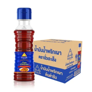 seasoning-1219 ฉั่วฮะเส็ง น้ํามันน้ําพริกเผา ขวด 120 มล. (ยกลัง 12 ขวด)