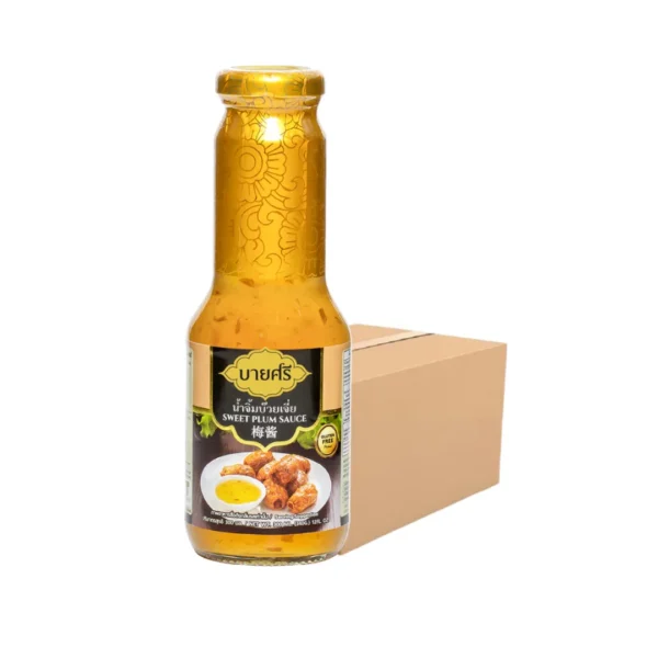 seasoning-1233 (ยกลัง) บายศรี น้ําจิ้มบ๊วยเจี่ย 300 มล. x 24 ขวด / BYSRI Sweet Plum Sauce 300 ml. x 24 bottle