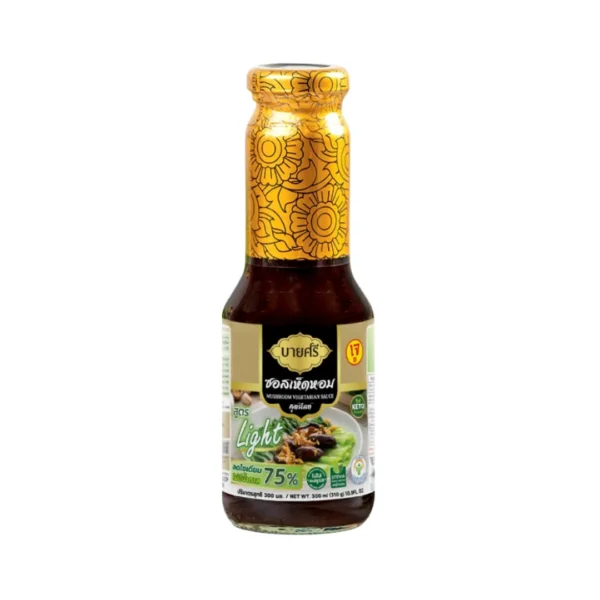seasoning-1243 บายศรี ซอสเห็ดหอมเจ สูตรไลท์ 300 มล. / BYSRI Mushroom Vegetarian Sauce Light 300 ml.