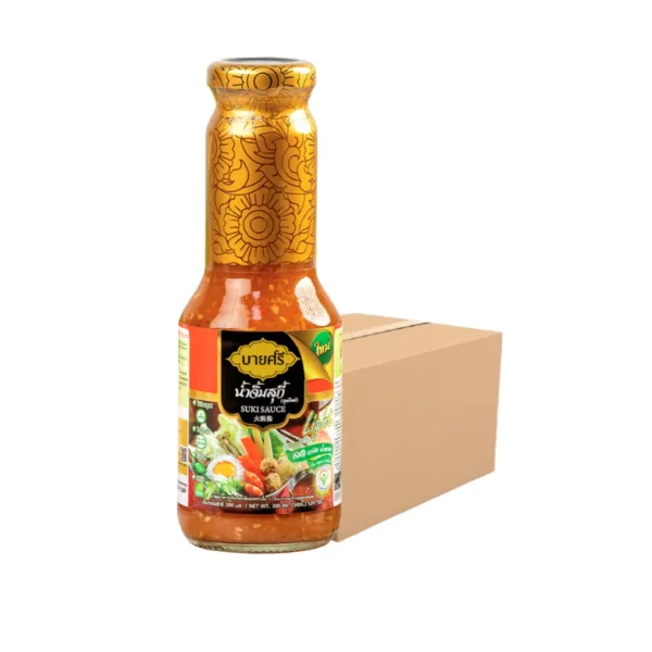 seasoning-1270 (ยกลัง) บายศรี น้ําจิ้มสุกี้ สูตรไลท์ 300 มล. x 24 ขวด / BYSRI Suki Sauce Formula Light 300 ml. x 24 bottle