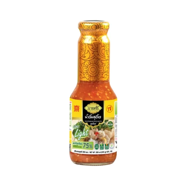 seasoning-1280 บายศรี น้ําจิ้มสุกี้เจ สูตรไลท์ 300 มล. / BYSRI Suki Sauce Vegetarian Formula Light 300 ml.