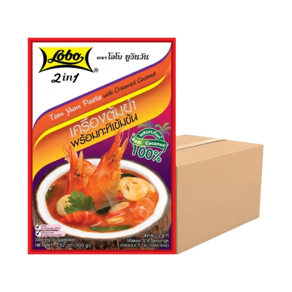 seasoning-1301 โลโบ เครื่องต้มยําพร้อมกะทิเข้มข้น (กล่อง 24 กล่องเล็ก)