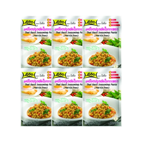 seasoning-1355 โลโบ เครื่องปรุงผัดใบกะเพรา (แพ็ค 6 ซอง)