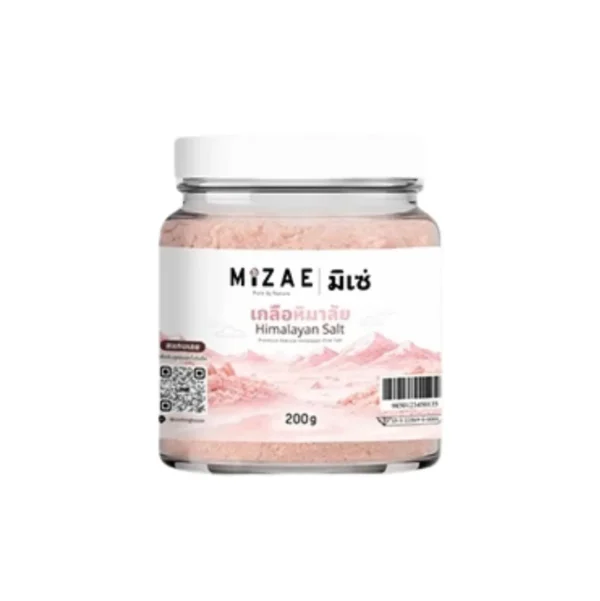 เกลือหิมาลัย แท้100% เกลือชมพู ปรุงอาหาร / ขัดตัว สินค้าพร้อมส่ง Mizae แบบป่นละเอียด 200 กรัม (แบบกระปุก)