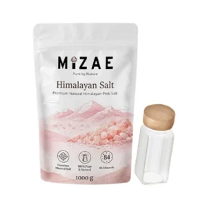 เกลือหิมาลัย แท้100% เกลือชมพู ปรุงอาหาร / ขัดตัว สินค้าพร้อมส่ง Mizae แบบป่นละเอียด 1 กิโล + ขวด