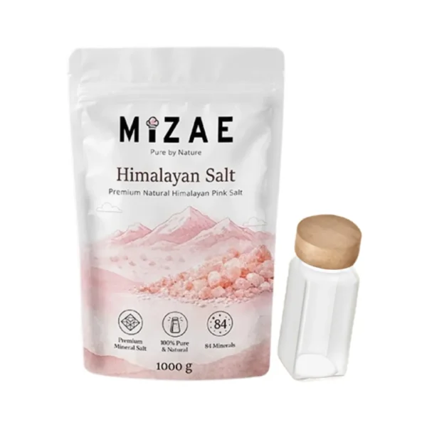 เกลือหิมาลัย แท้100% เกลือชมพู ปรุงอาหาร / ขัดตัว สินค้าพร้อมส่ง Mizae แบบป่น 1 กิโล + ขวด