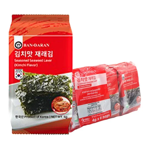 seasoning-1584 บันดารัน สาหร่ายทะเลปรุงรส กิมจิ 4 ก. 6 ซอง