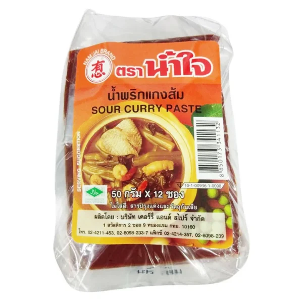 seasoning-1655 น้ําใจ น้ําพริกแกงส้ม 50 กรัม x 12 ซอง