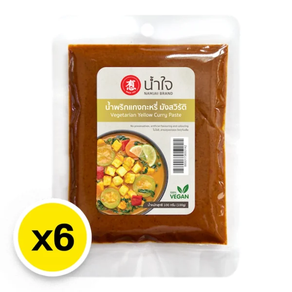 seasoning-1731 น้ําใจ พริกแกงกระหรี่มังสวิรัติ 100 ก. x 6