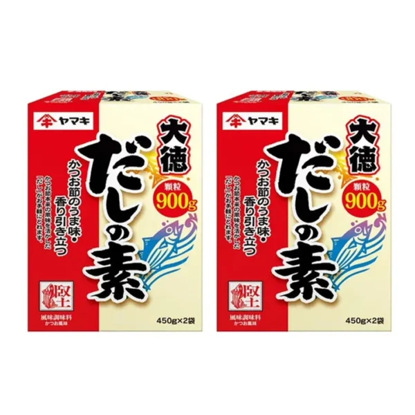 seasoning-1739 ยามากิ ซุปผงกึ่งสําเร็จรูป ดาชิ โนะ โมโต้ สูตรผงโบนิโตะปลาโอคั่วแห้ง สารสกัดปลาโอ แลผงเห็ดชิตาเกะ (ผลิตในประเทศญี่ปุ่น) ขนาด 900 กรัม x 2 กล่อง
