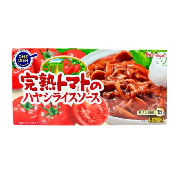 seasoning-1785 เฮ้าส์ คันจูกุ โทเมโท ฮายาชิ (สตูว์กึ่งสําเร็จรูปผสมมะเขือเทศสําหรับทําฮายาชิ) 184 กรัม House Kanjuku Tomato Hayashi 184 g.