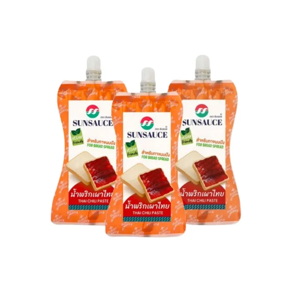 SUNSAUCE (ซันซอส) น้ําพริกเผาไทยซอง ขนาด 120 กรัม (แพ็ค 3 ซอง)