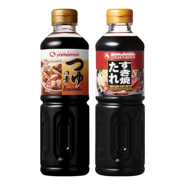 seasoning-1848 ยามาโมริ น้ําซุปสุกี้ยากี้ และ น้ําซุปเข้มข้น 3 เท่า 500 มล. x 2