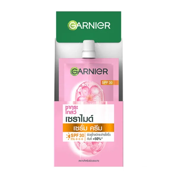 skin-care-makeup-0004 การ์นิเย่ ซากุระ โกลว์ เซราไมด์ เซรั่ม ครีม SPF30 PA+++ 7 มล. x 6