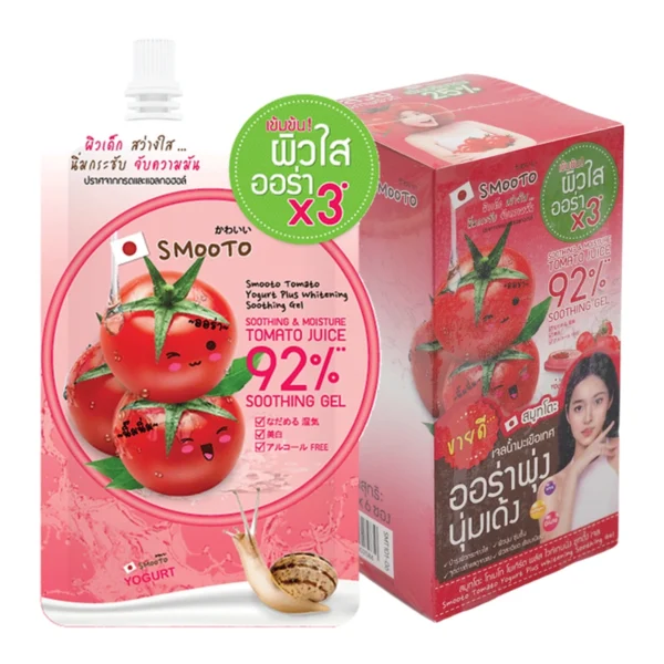 skin-care-makeup-0030 สมูทโตะ โทเมโท โยเกิร์ต พลัส ไวท์เทนนิ่ง ซูทติ้ง เจล 50 ก. 6 ซอง