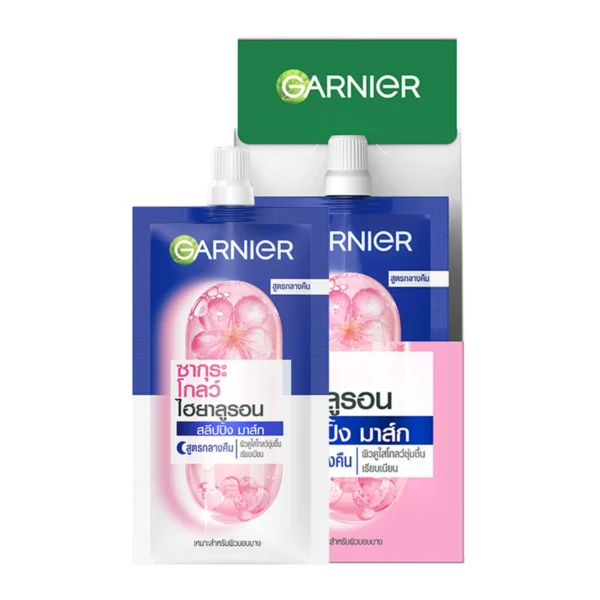 skin-care-makeup-0080 การ์นิเย่ ซากุระ โกลว์ สลีปปิ้งมาส์ก 7 มล. x 6