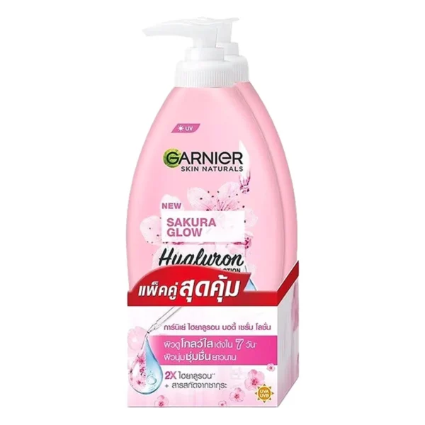 skin-care-makeup-0173 การ์นิเย่ ซากุระ ไวท์ บอดี้ โลชั่น ขนาด 400 มล. แพ็คคู่