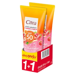 skin-care-makeup-0199 ซิตร้า โลชั่น สตรอเบอร์รี่ - ซี โทนอัพ เอสพีเอฟ50+ 250 มล. x 1+1