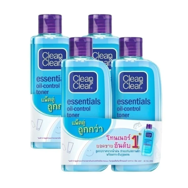 skin-care-makeup-0223 คลีนแอนด์เคลียร์ โทนเนอร์ เอสเซนเชี่ยล ออยล์ คอนโทรล 100 มล. x 4
