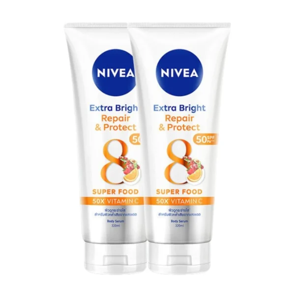 skin-care-makeup-0283 นีเวีย เอ็กซ์ตร้า ไบรท์ รีแพร์ แอนด์ โพรเทค เอสพีเอฟ50 พีเอ+++ บอดี้ เซรั่ม 320มล. 2 ชิ้น