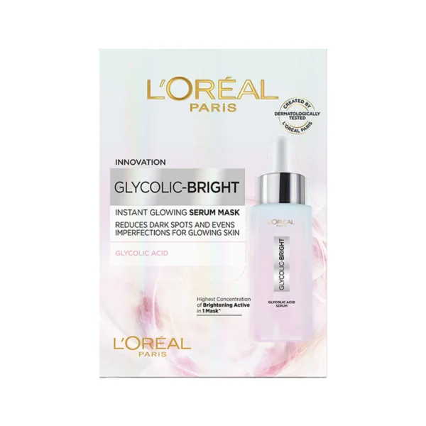 skin-care-makeup-0302 ลอรีอัล ปารีส ไกลโคลิค ไบรท์ อินสแตนท์ โกลว์อิ้ง เซรั่มมาส์ก 22 ก. x 5