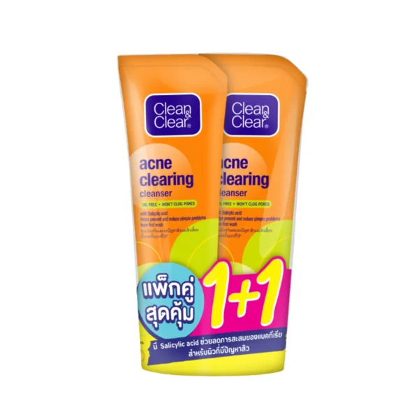 skin-care-makeup-0330 คลีน แอนด์ เคลียร์ เจลล้างหน้า 80 ก. แอคเน่ เคลียรื่ง คลีนเซอร์ x 2