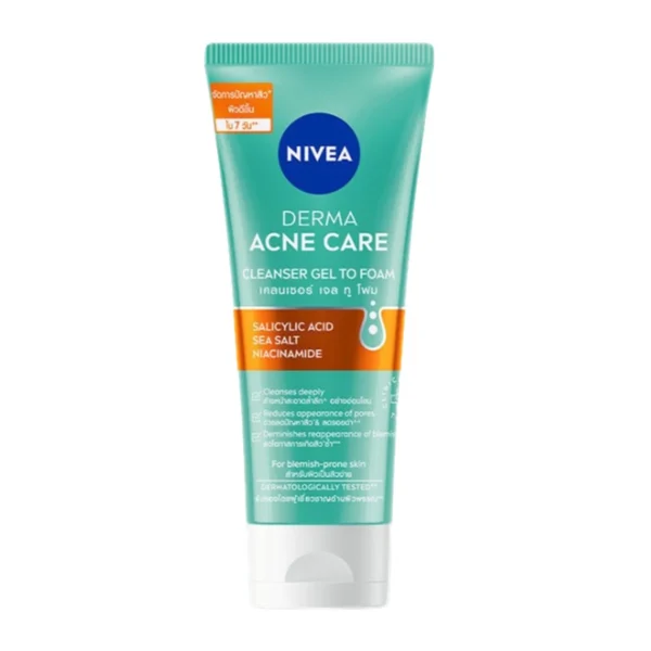 skin-care-makeup-0336 นีเวีย เดอร์มา แอคเน่ แคร์ เคลนเซอร์ เจล ทู โฟม 90 มล.