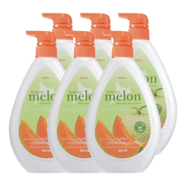 skin-care-makeup-0364 มิสทิน ฮอกไกโด เมล่อน ไวท์เทนนิ่ง บอดี้ โลชั่น 500 มล. x 6