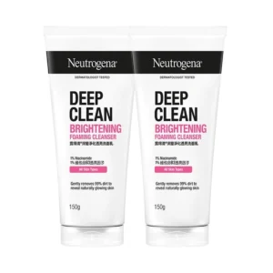 skin-care-makeup-0375 นูโทรจีนา ดีพ คลีน 150 กรัม ไบรท์เทนนิ่ง โฟมมิ่ง คลีนเซอร์ x 2