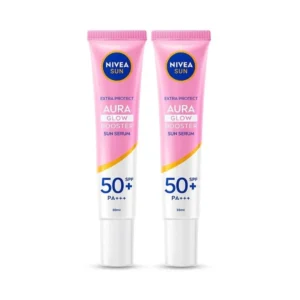 skin-care-makeup-0502 นีเวีย ซัน เอ็กซ์ตร้า โพรเท็ค ออร่า โกลว์ บูสเตอร์ ซัน เซรั่ม เอสพีเอฟ50+ พีเอ+++ 30 มล. 2 ชิ้น