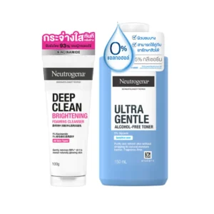 skin-care-makeup-0538 นูโทรจีนา ดีพ คลีน 100 กรัม +150มล. ไบรท์เทนนิ่ง โฟมมิ่ง คลีนเซอร์ +นูโทรจีนา แอลกอฮอล์-ฟรี โทนเนอร์