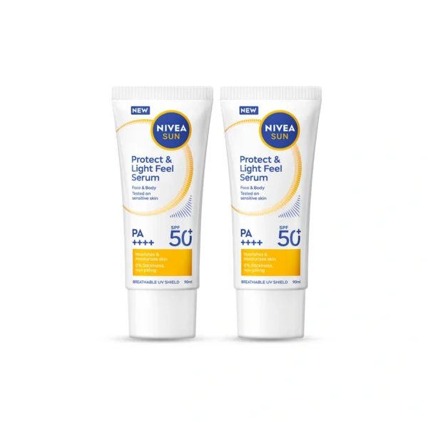 skin-care-makeup-0547 นีเวีย ซัน โพรเท็ค แอนด์ ไลท์ ฟีล เอสพีเอฟ50+ พีเอ++++ 90 มล. NIVEA 2 ชิ้น