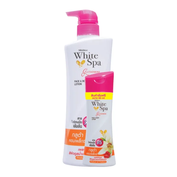 skin-care-makeup-0561 มิสทิน ไวท์ สปา กลูต้าไธโอน ไบร์ทเทนนิ่ง โลชั่น 400 มล. ฟรี 80 มล.