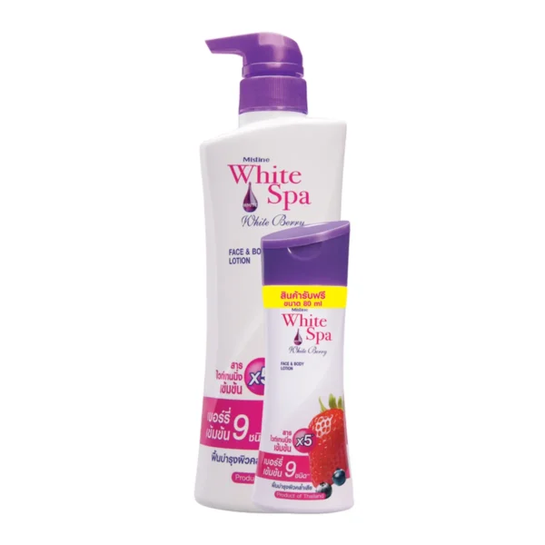 skin-care-makeup-0590 มิสทิน ไวท์ สปา ไวท์ เบอร์รี่ ไบร์ทเทนนิ่ง โลชั่น 400 มล. ฟรี 80 มล.