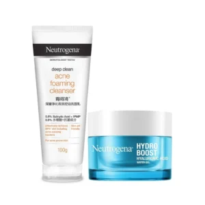 skin-care-makeup-0593 นูโทรจีนา โฟมล้างหน้า ดูโอ้เซ็ต 2 ดีพคลีน แอคเน่ โฟมมิ่ง คลีนเซอร์ 100ก. + นูโทรจีนา เจลซ่อมผิว ไฮโดรบูส วอเตอร์เจล 50 ก. x2