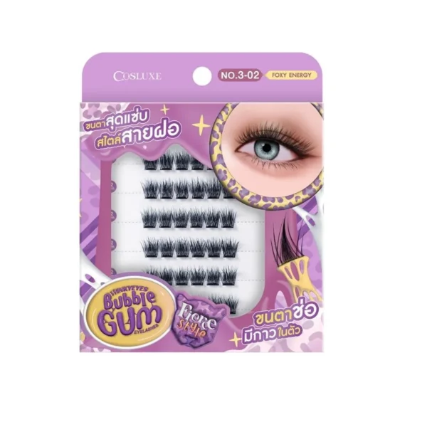 skin-care-makeup-0670 COSLUXE WINKY EYES BUBBLE GUM EYELASHES – FIERCE STYLE – FOXY ENERGY ขนตาปลอมแบบช่อสไตล์สายฝอ เฟียร์ซ สไตล์