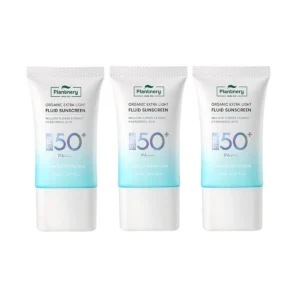 [แพ็คX3] Plantnery Organic Extra Light Fluid Sunscreen SPF50+ PA++++ 20 ml กันแดดเนื้อเซรั่มฟลูอิด สัมผัสเบาสบายผิวซึมไว
