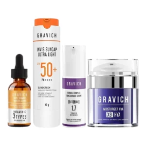 [LIVE7]Gravich Triple Vitamin C Booster Serum 30 ml+Retinol Complex Concentrate Serum 30 ml+Moisturizer Complex 5X Ceram