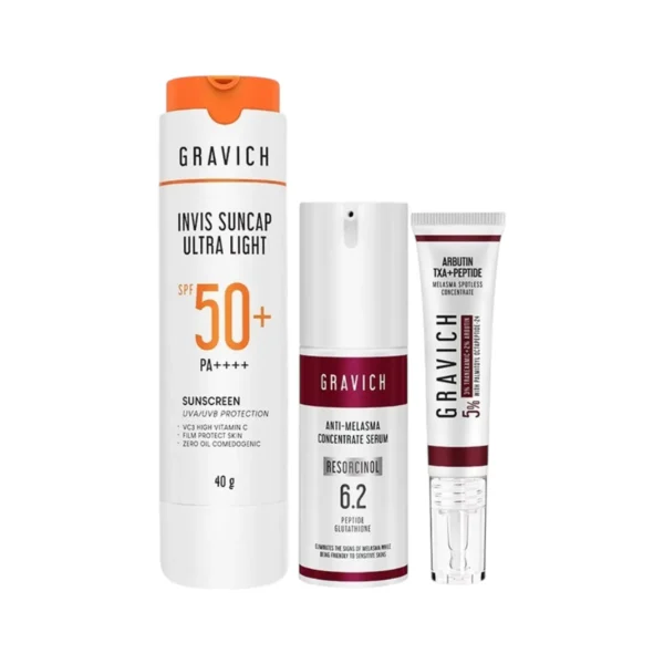 skin-care-makeup-0745 Gravich Anti-Melasma Concentrate Serum 30 ml+Melasma Spotless Concentrate Cream 15 g+Invis Suncap Ultra Light Sun