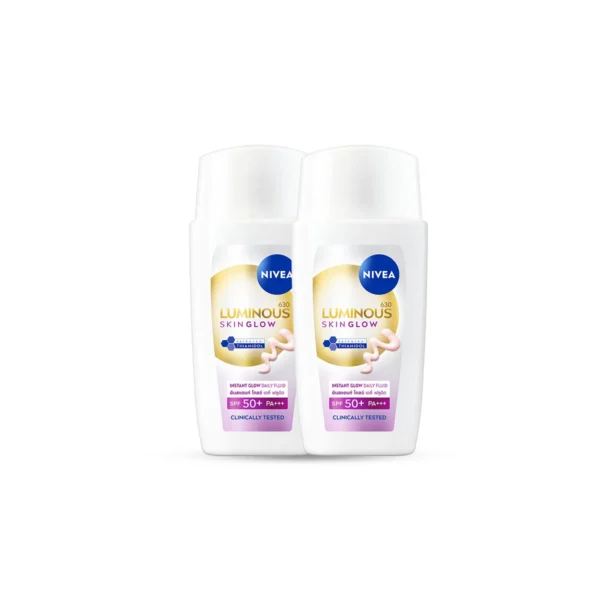 skin-care-makeup-0850 นีเวีย ลูมินัส630 สกิน โกลว์ อินสแตนท์ โกลว์ เดลี่ ฟลูอิด เอสพีเอฟ50+ 40 มล. NIVEA 2 ชิ้น