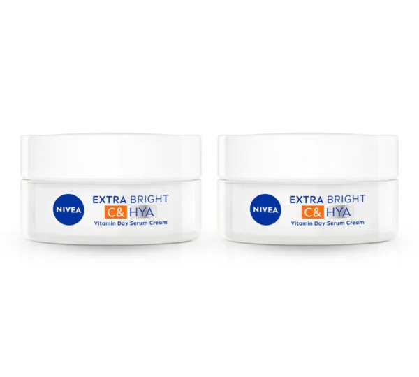 skin-care-makeup-0896 นีเวีย เอ็กซ์ตร้า ไบรท์ ซี แอนด์ ไฮยา วิตามิน เดย์ เซรั่ม ครีม 50 มล. 2 ชิ้น